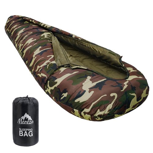 MEREZA Sleeping Bag XL for Adults Mummy Sleeping Bag for Cold Weather 10-25℉ Big Tall Men Sleeping Bags Queen Size Woodland Camping Hiking