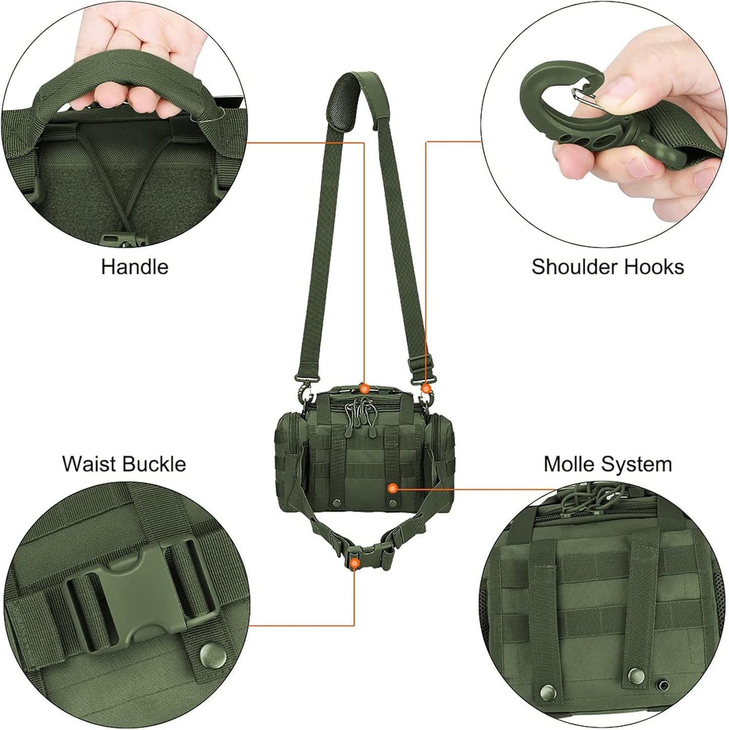 G4Free Sport Outdoor Waist Pack Tactical Sling Bag Hiking Fanny Pack Fishing Tackles