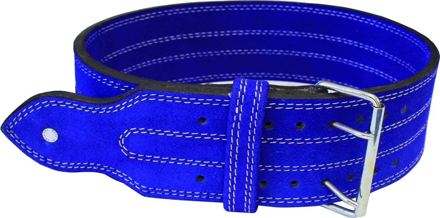Ader Leather Power Weight Lifting Belt- 4" Blue
