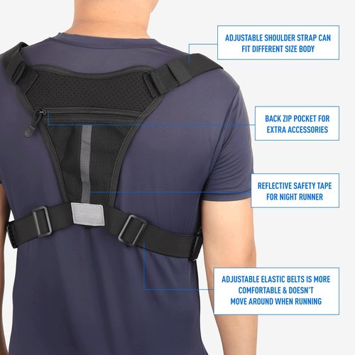 DEYACE Chest Bag For Men, Tactical Inspired Sports Utility Chest Pack, EDC Pouch Bag With Built-In Phone Holder for Workouts, Running, Cycling, Black
