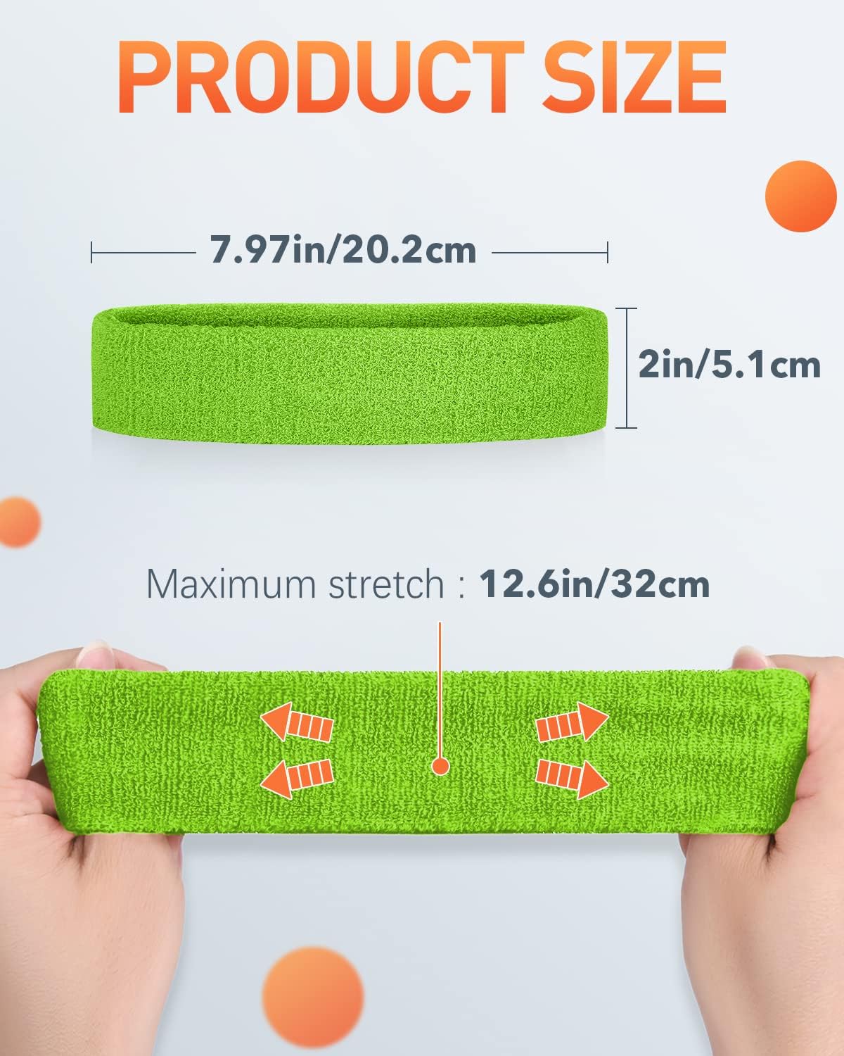 Tanluhu Sweatbands Sport Headbands for Working Out, Execise, Tennis, Basketball, Running - Terry Cloth Athletic Sweat Cotton Headband Outdoor for Men & Women