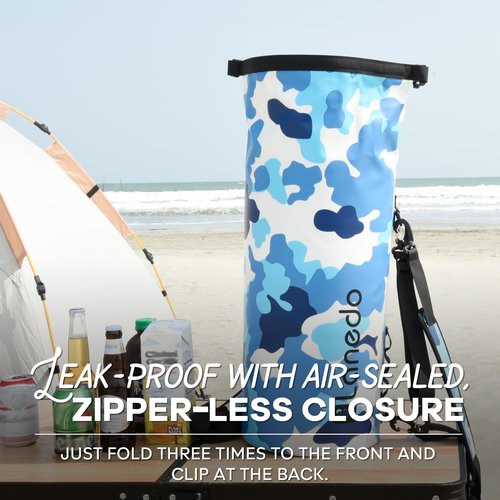 Round Barrel Collapsible Backpack Cooler, Waterproof Hands Free Cooler Bag, 24 Hours Cooling, Soft Sided Cooler, Portable Lightweight Travel Camping Beach Lunch Backpack for Men and Women