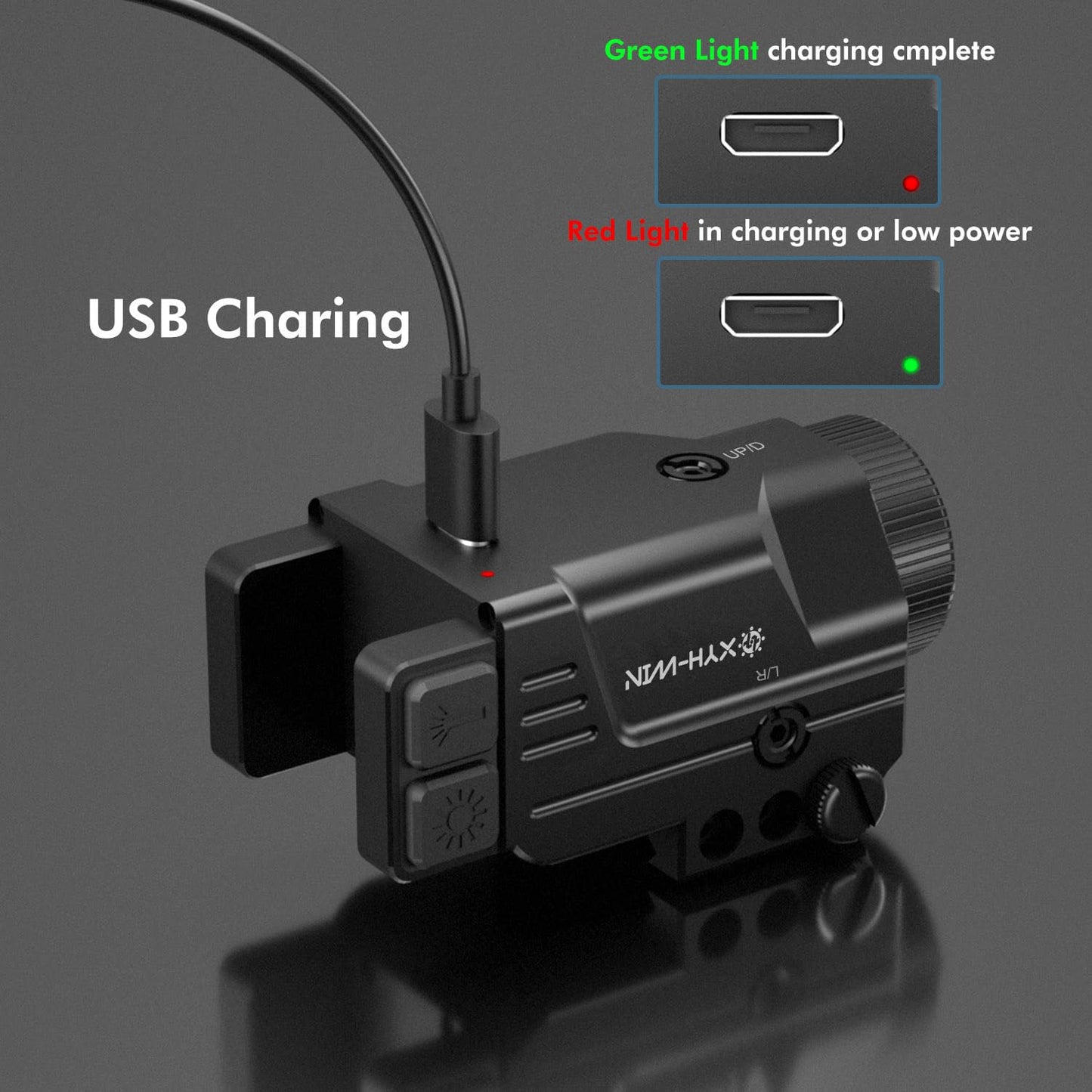 Aluminium USB Rechargeable Taurus G2c G3C Pistol Green Laser Light Combo, 600 Lumens Tactical Picatinny Rail Light with Laser Sight for Rifle