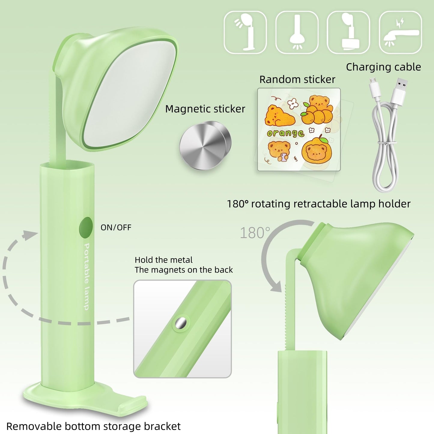 HOMY Ultra-Portable LED Flashlight with Phone Stand & Adjustable Neck – 360° Rotatable Camping Light for Power Outages, Night Reading, Kids, Travel, and Emergency Use