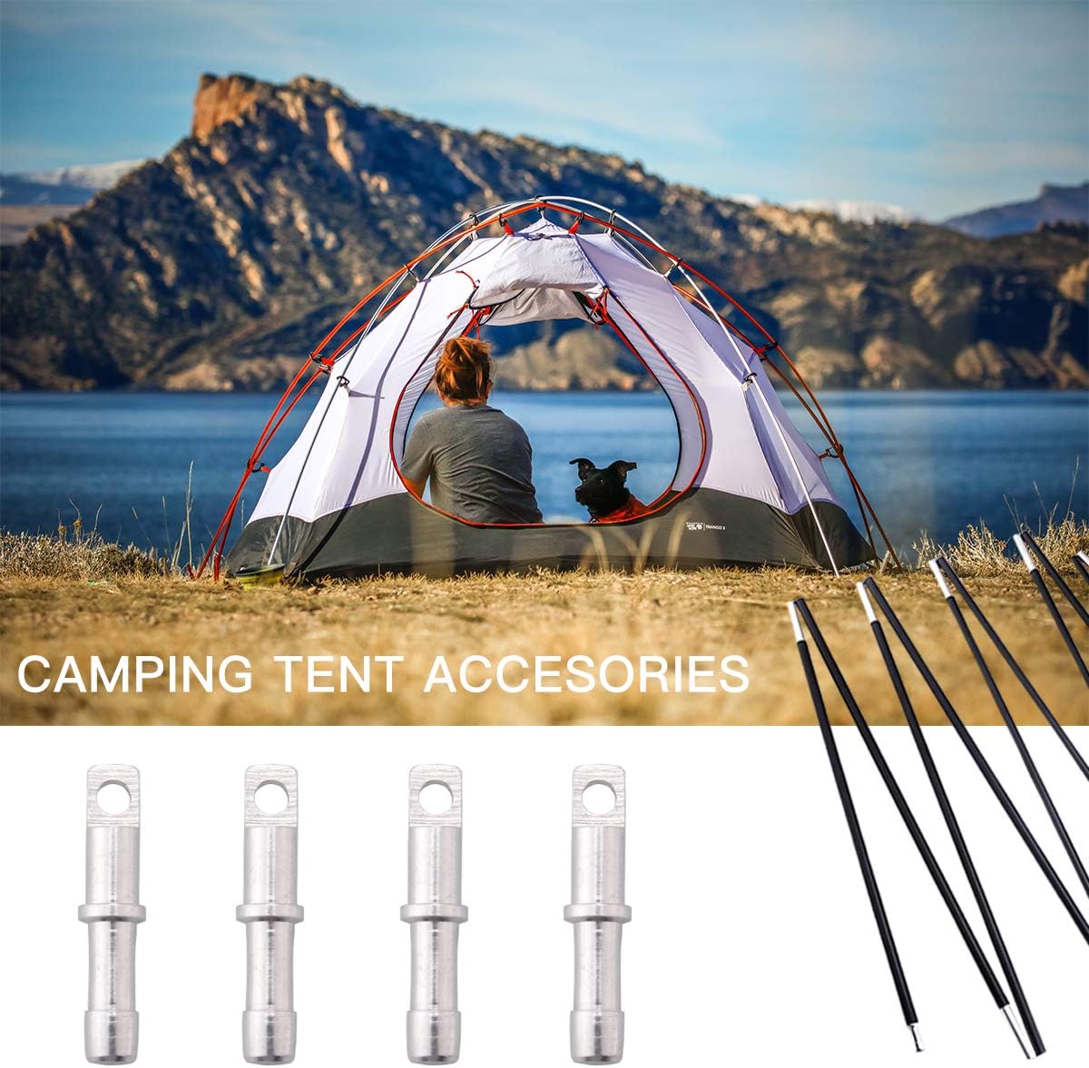 Aluminum Tent Poles Male End Tips Replacement Accessories Spare End Plugs