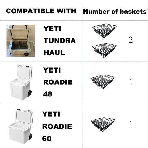 Cooler Basket for YETI Tundra Haul, YETI Roadie 48, Yeti Roadie 60,Compatible with Other lgloo Accessories Coolers Locks, Coolers Dividers, Ice etc,Cooler Basket Keeps Food Dry. (1-Pack)