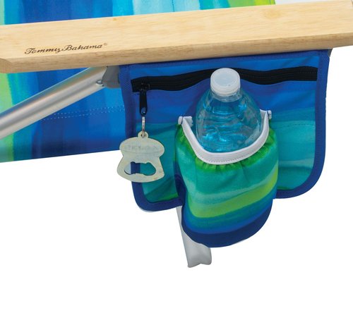 Tommy Bahama 2-Pack 5-Position Classic Lay Flat Backpack Beach Chair with Cooler and Cup Holder, Portable Folding Beach Chair for Tanning, Blue/Green