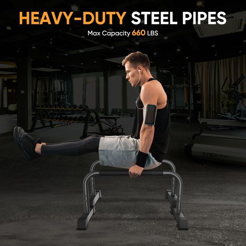 Dip Bar, 2-in-1 Adjustable Dip Stand Station for Home Workout, Heavy Duty Parallel Bars Workout Equipment for Strength Training