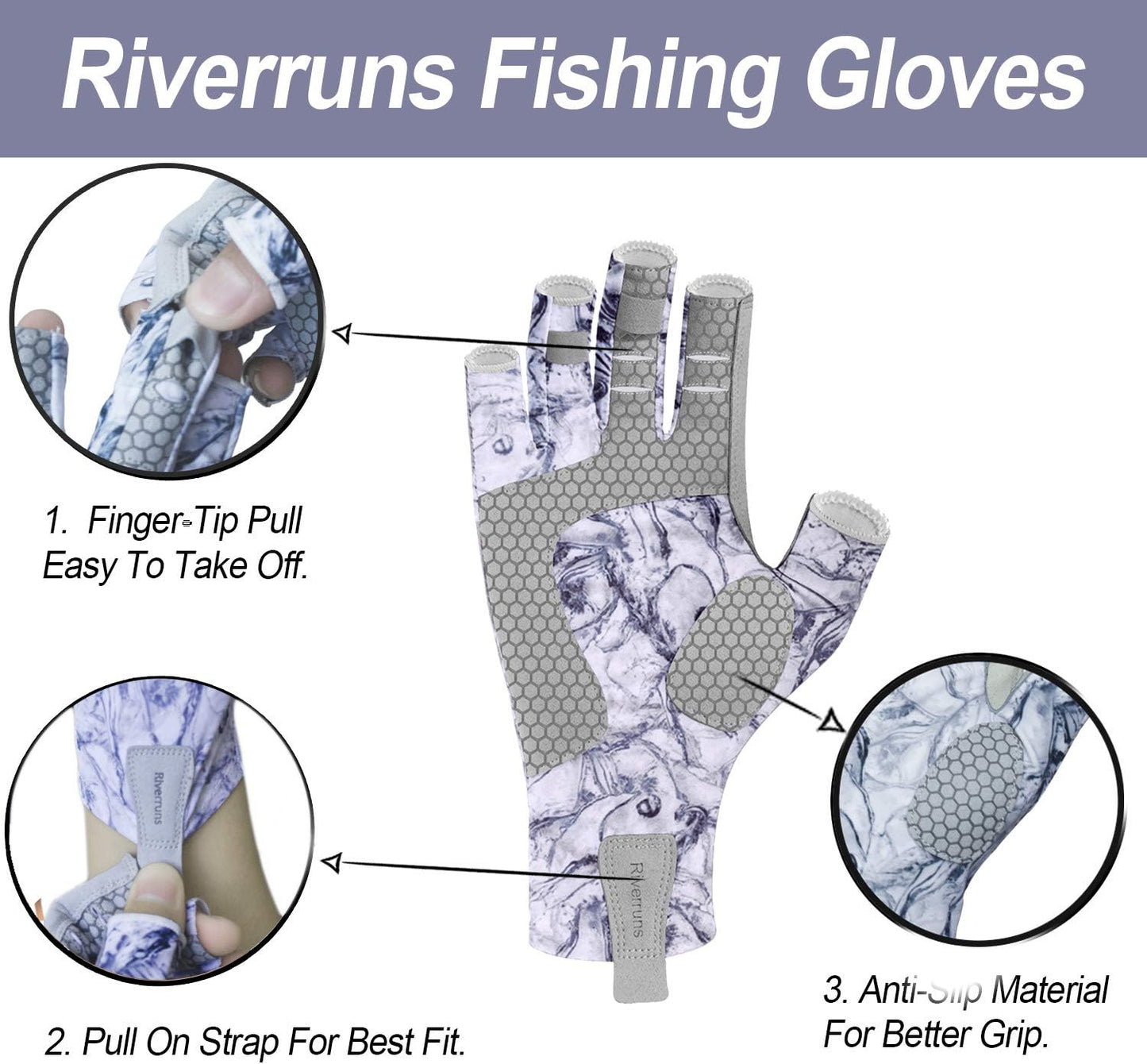UPF 50+ Fishing Gloves | UV Protection for Men & Women | Outdoor Activities
