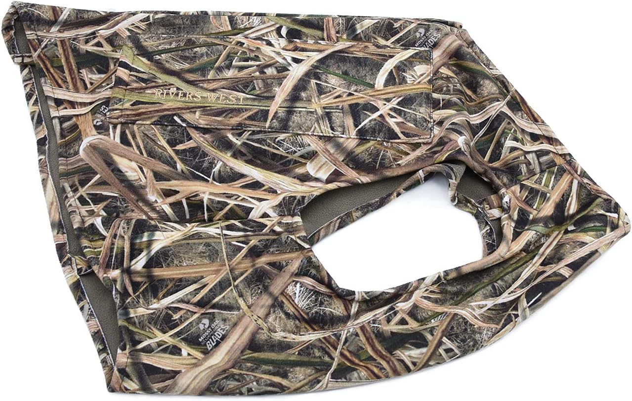 RIVERS WEST Waterproof Windproof Fleece Anti-Chafing Retriever Dog Hunting Vest, Mossy Oak Bottomland, Large