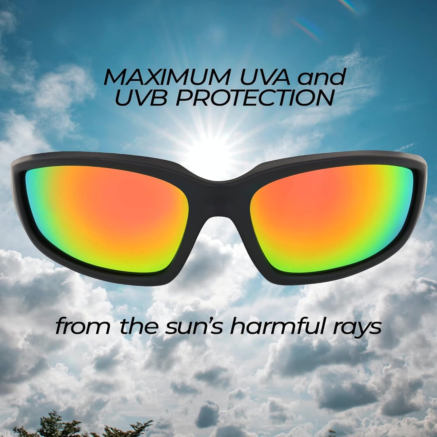 Global Vision Eyewear Black Frame Kickback Riding Glasses with GT Lenses