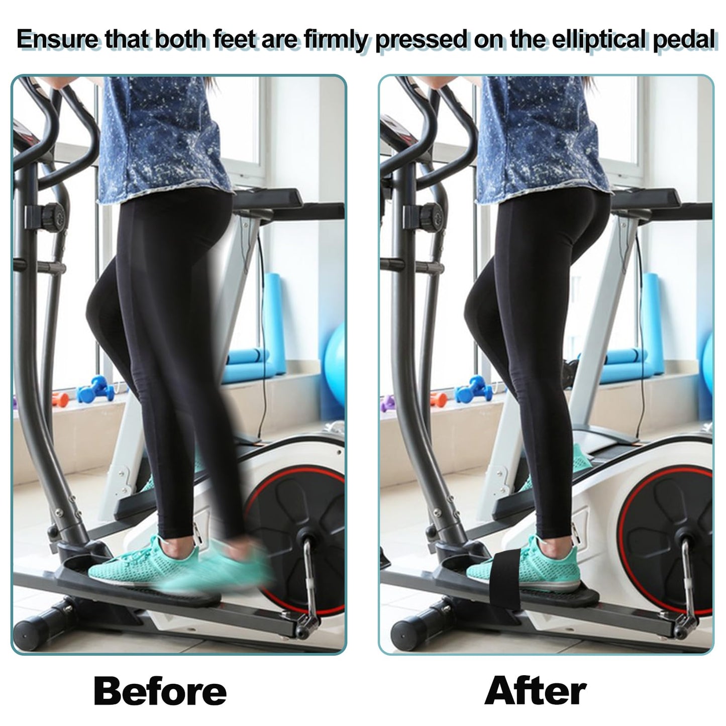 6pcs Adjustable Pedal Straps for Ellipse Leg Exerciser Machine, Feet Pedal Strap Under The Desk Leg Training Exerciser Fitness Strap Home Office Sports Accessories for Fit Foot Prevent Slipping