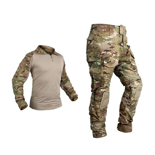 IDOGEAR OUTDOOR Men’s G3 Combat Uniform Tactical Camouflage Apparel Set For Hunting Airsoft Paintball Milsim With Knee Pads(camo camo,XX-Large)