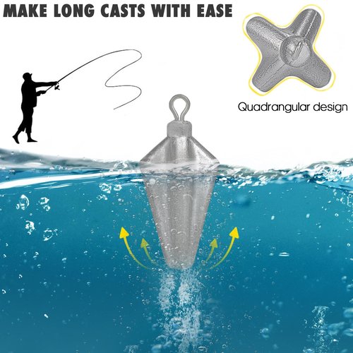 THKFISH Fishing Weights Sinker, Bank Fishing Sinkers Saltwater Fishing Sinkers Fishing Casting,Four Corner Fishing Sinker Weight,Worm Fishing Sinker Weight for Surf Fishing 2-5oz