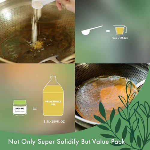 LaSyL Kitchen Kit - 4 Pack Fire Blanket & 12 Oz Cooking Oil Solidifier Powder - High-Temperature Resistant, Stay Away from Mess, Ideal for Home & Kitchen Use