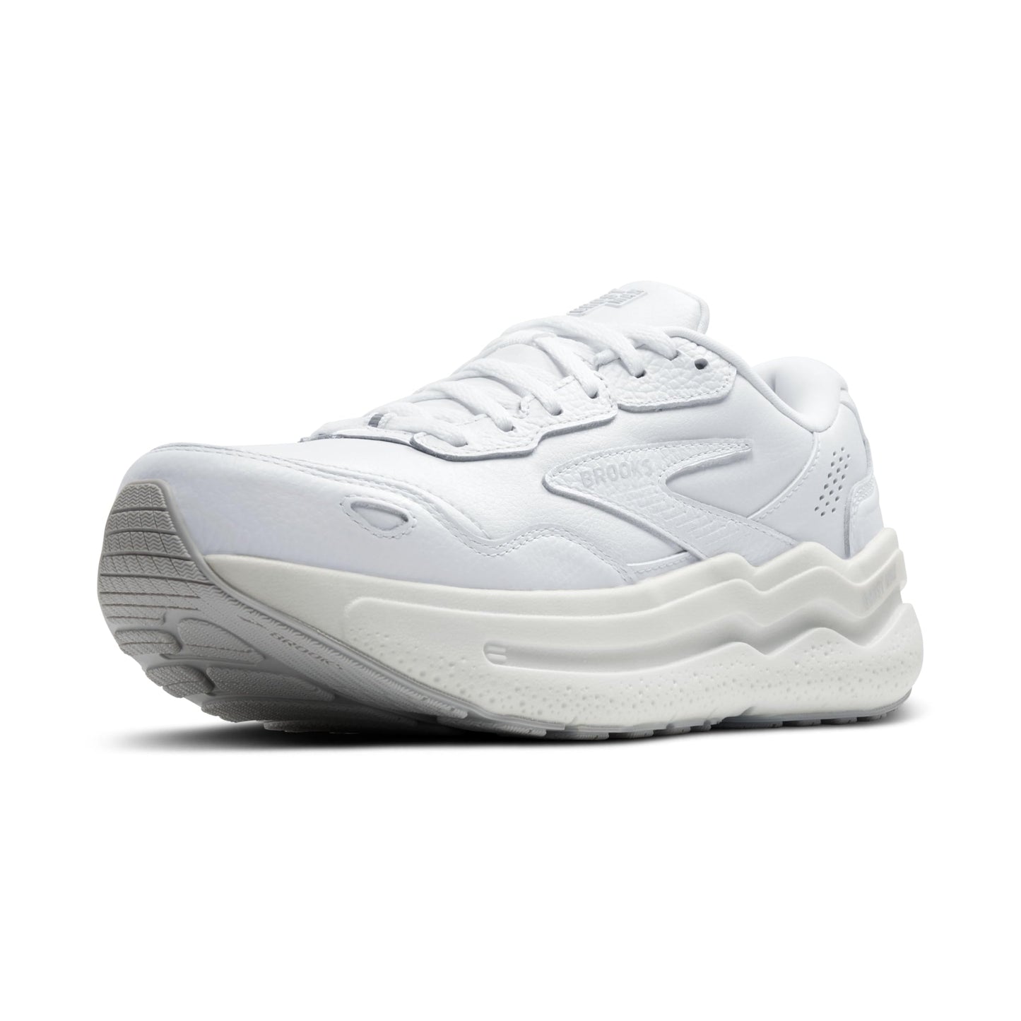 Brooks Women’s Ghost Max Suede/Leather Neutral Running & Walking Shoe - White/White - 10 Medium