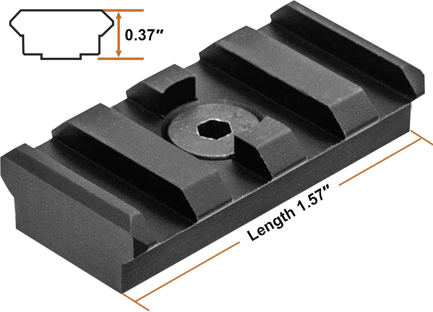UTG PRO 4-Slot Picatinny Rail Section, Black