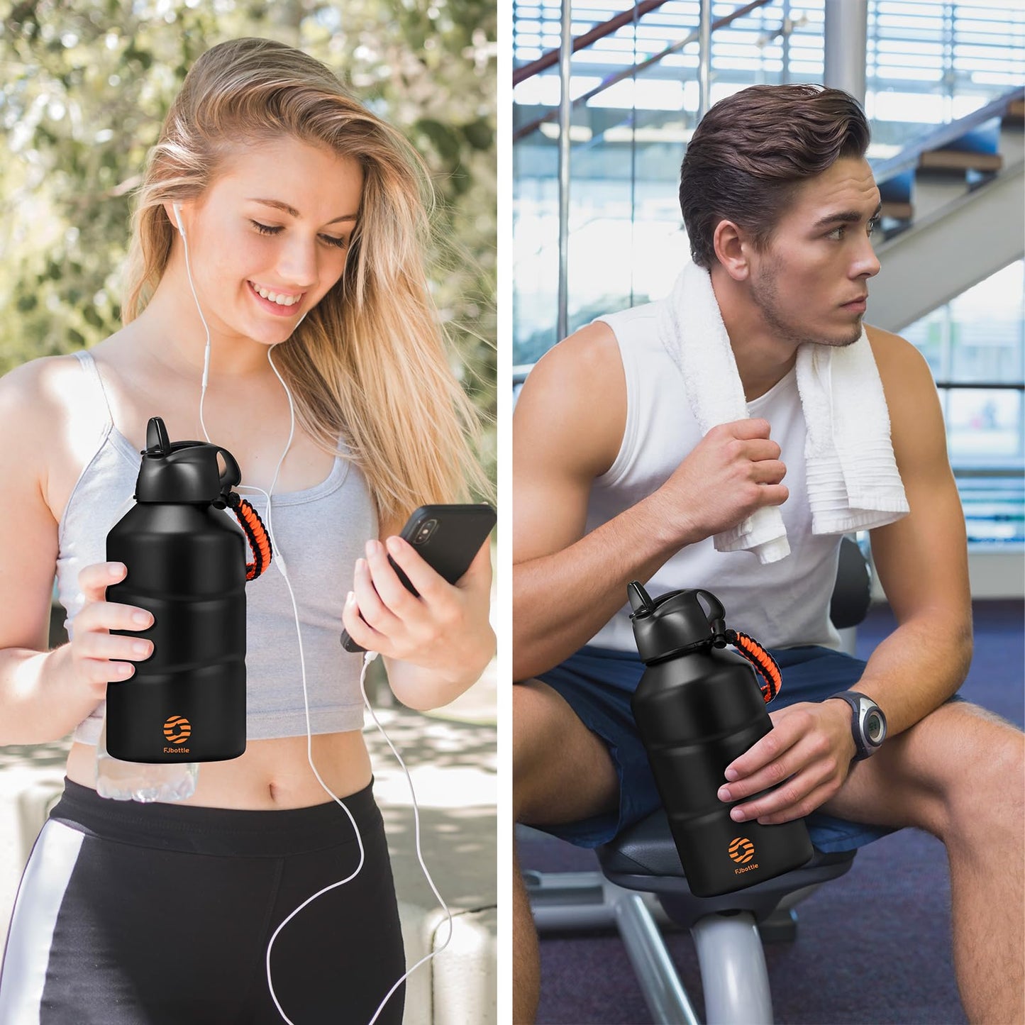 Fjbottle 1 Replacement Straw Lid for 14oz/20oz/27oz/34oz/50oz/64oz Water Bottles