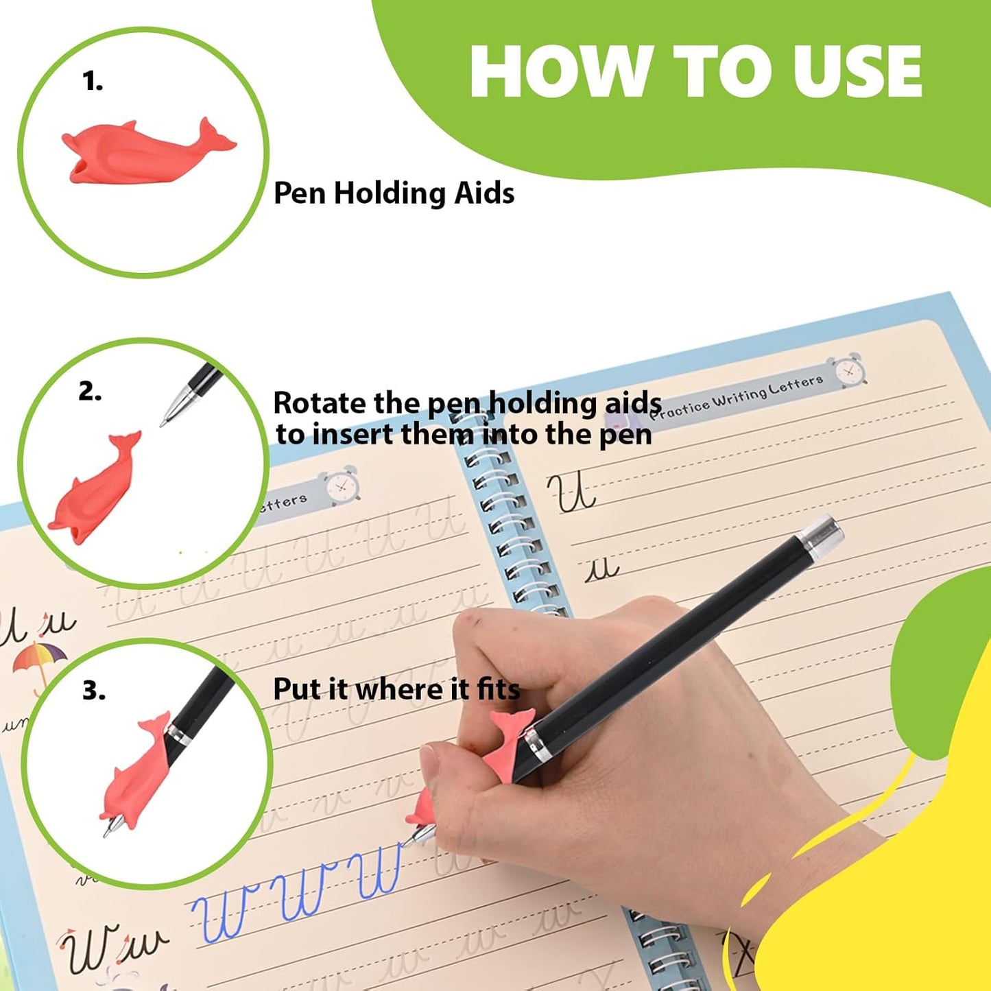 AALGO Grooved Cursive Handwriting Workbook,Magic Grooved Writing Practice Cursive for Children and Beginners,Learn Cursive Handwriting With Letters,Words and Sentences