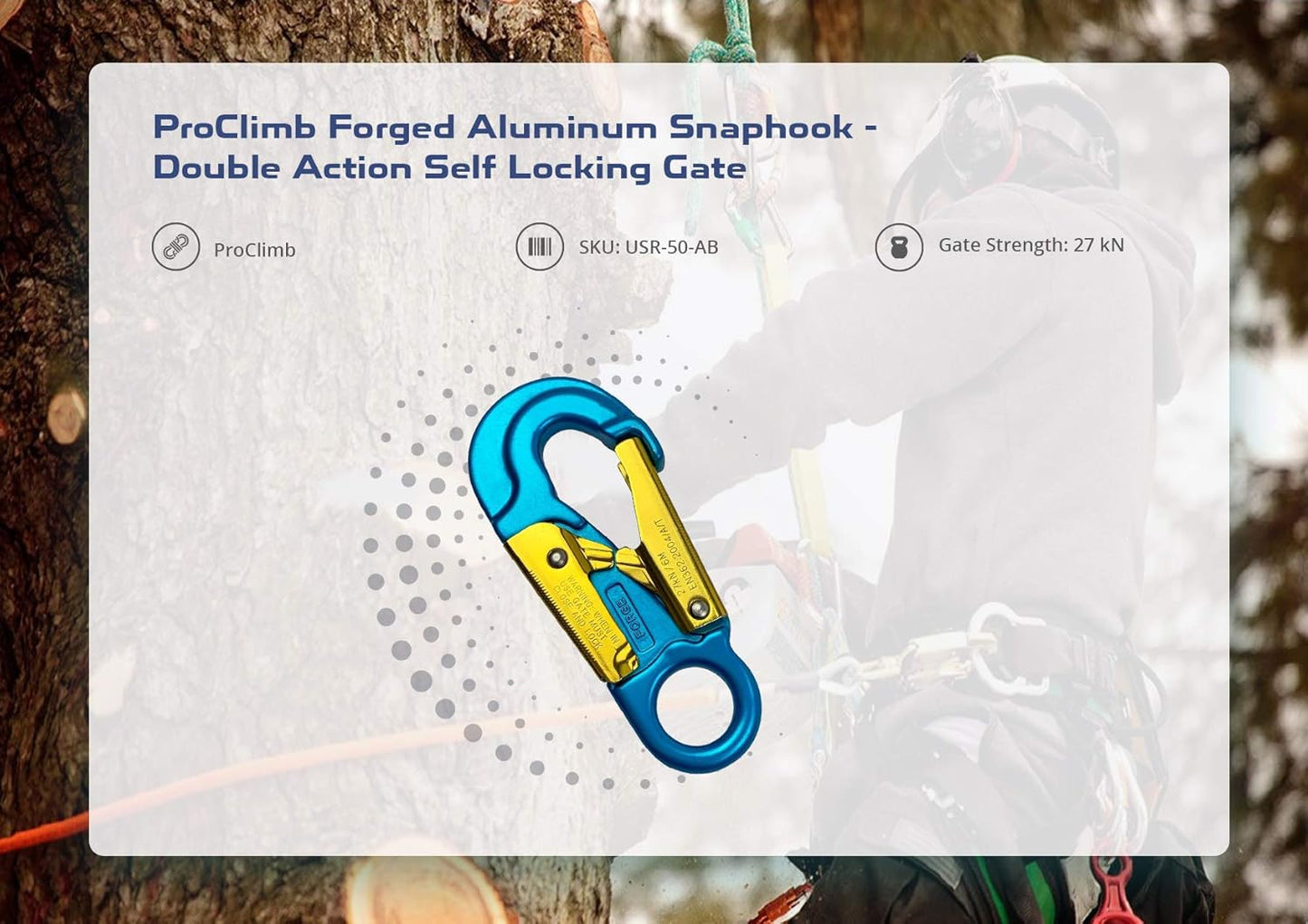 Aluminum Double Lock Captive Eye Forged Snap Hook 27 Kn