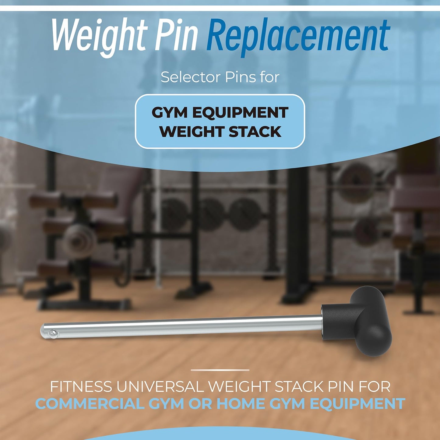 Sconva Weight Stack Pin Replacement, Pin Tensile 3/8" Diameter 5-1/2" Locking Space Universal Workout Equipment Weight Stack Selector Pin for Home Gym Exercise Machine Parts & Accessories