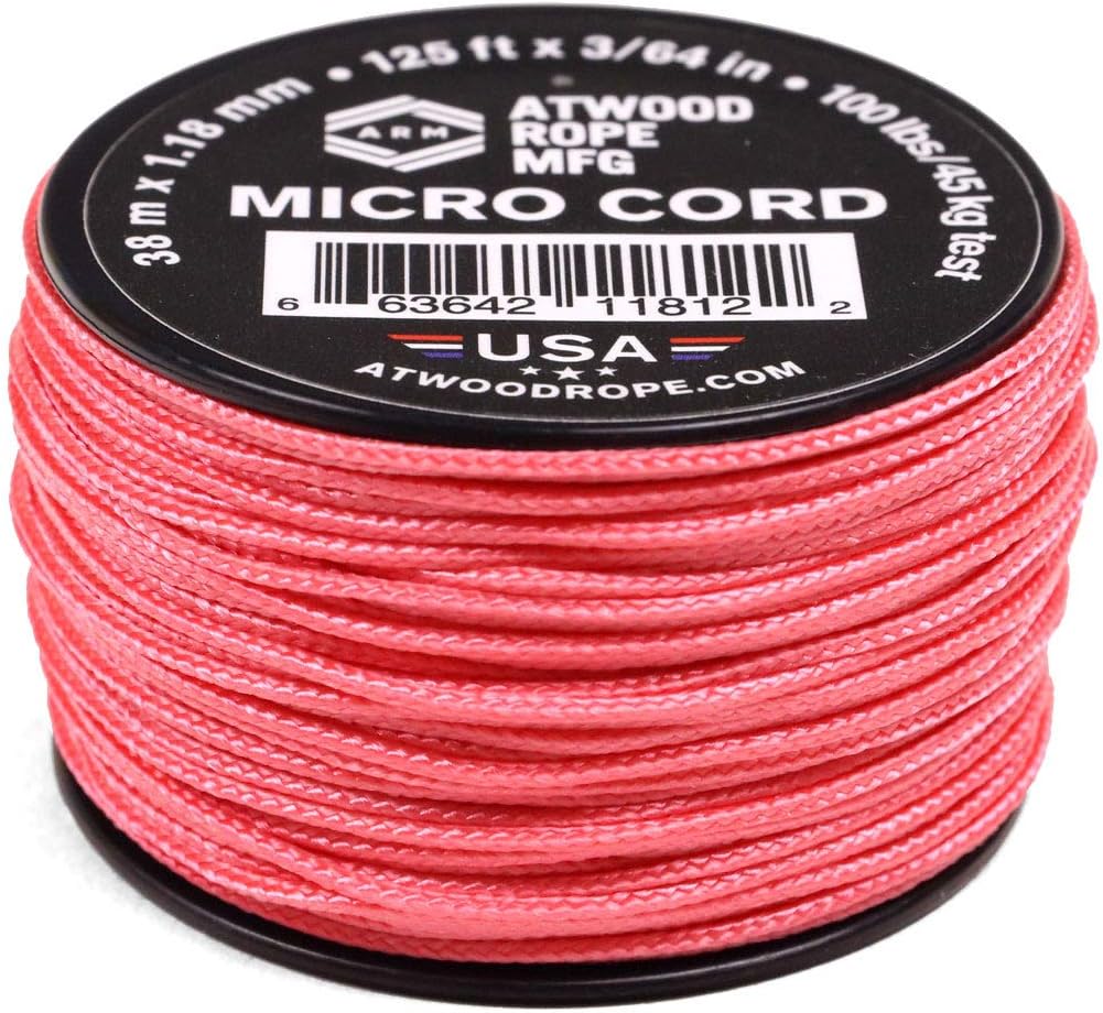 Atwood Rope MFG Micro Utility Cord 1.18mm X 125ft Reusable Spool | Tactical Nylon/Polyester Fishing Gear, Jewelry Making, Camping Accessories