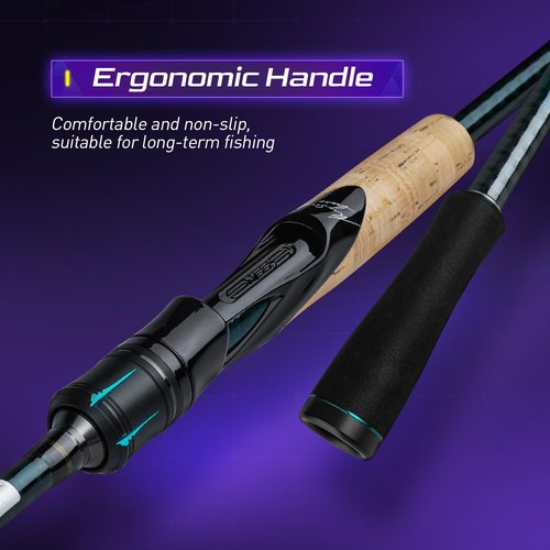 HANDING Magic L Spinning Fishing Rod 7' 2-Piece Spinning Rod Freshwater Medium Power with Fuji Guides 30+24T Carbon Fiber Largemouth Bass Walleye Redfish Snook