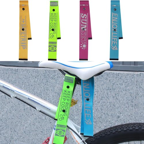 CYSKY 4 PCS Bicycle Riding Reflective Strap, Saddle/Handlebar/Frame Decoration Strap, Reflective Safety Warning Pendant for Night Riding (4 Pieces)