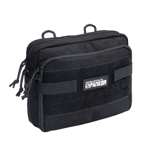 EXCELLENT ELITE SPANKER Tactical Molle Admin Pouch Utility Organizer EDC Medical Bag Utility EDC Tool Pouch with Shoulder Strap Attachment Pouches Waist Bag (Black)