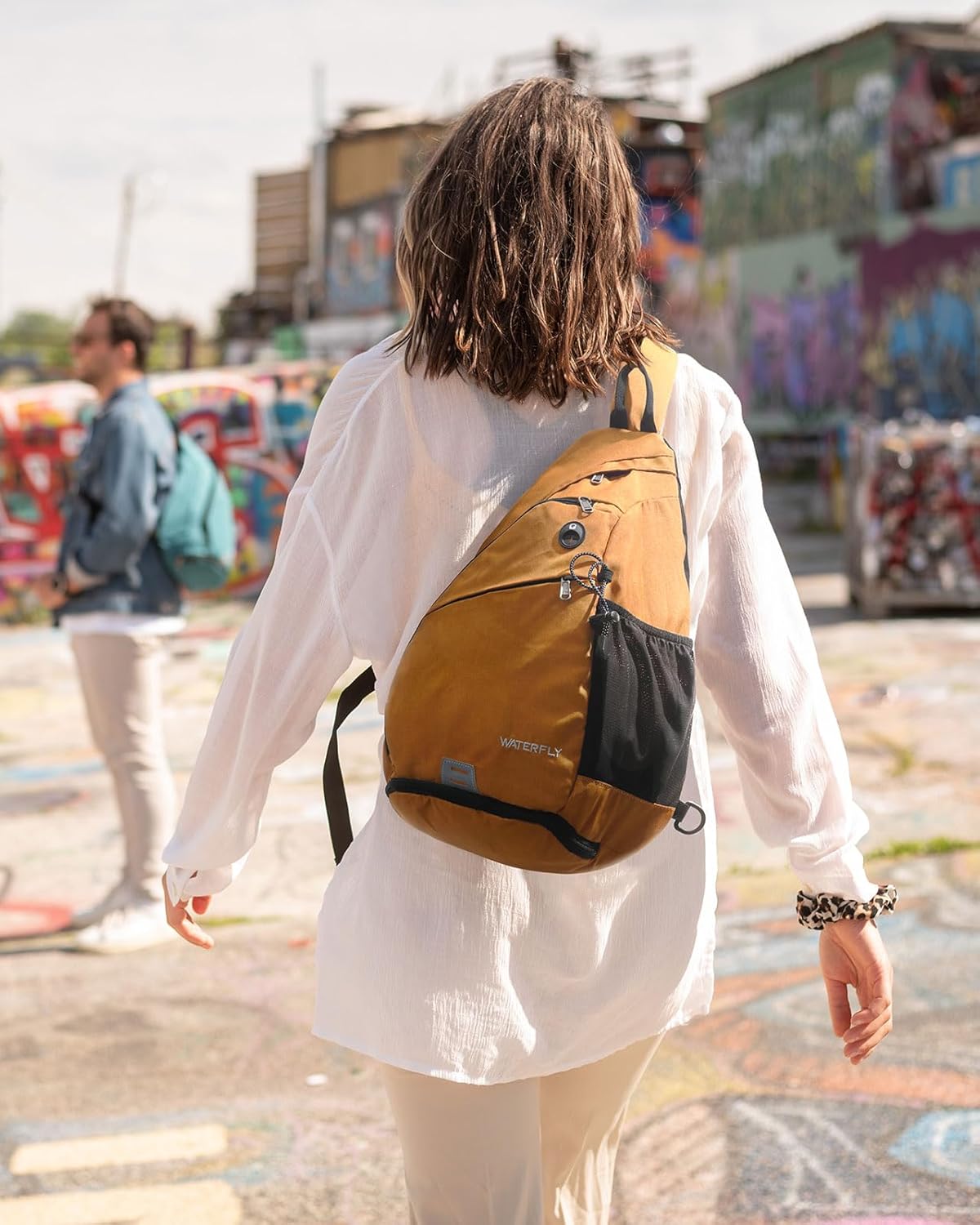 WATERFLY Large Crossbody Sling Bag: Over Shoulder Backpack Daypack Casual Cross Chest Side Pack