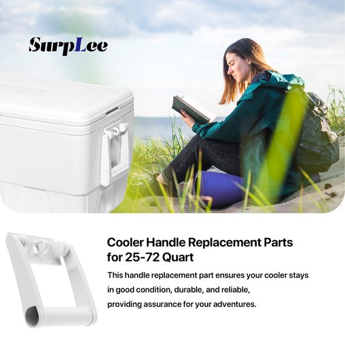 Replacement Cooler Handles Parts for 25-72 Qt Coolers,High Strength Plastic Cooler Handles and Screws Kit -2 Pack