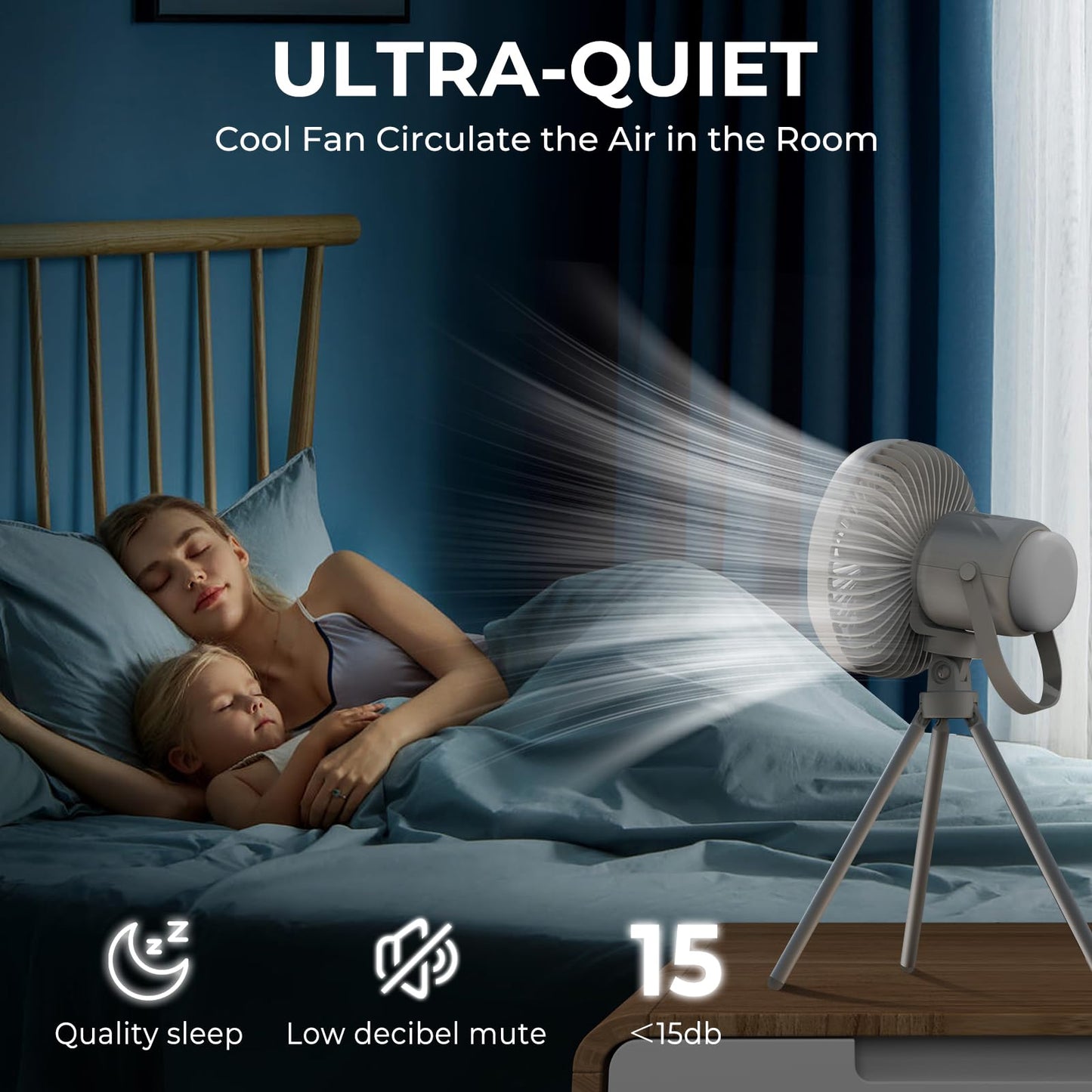 Atopskins Camping Fan with Removable Lantern, 8000mAh Battery Powered Fan with Hook, Tripod, Outdoor Rechargeable Fan Adjustable 3 Speeds Small Portable Tent Fan for Car Fishing Office Sleep