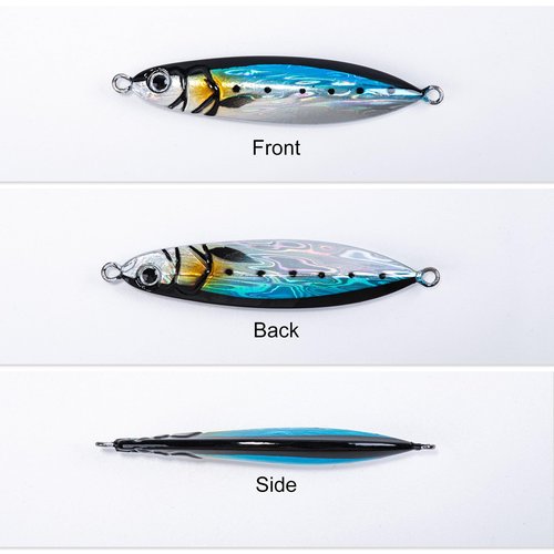 Goture Fishing Jigs, 30g Vertical Jig Freshwater Saltwater, Jig Fishing Lures with Assist Hook, 5PCS Fishing Jigging Spoon Lures for Tuna,Salmon,Bass,Trout