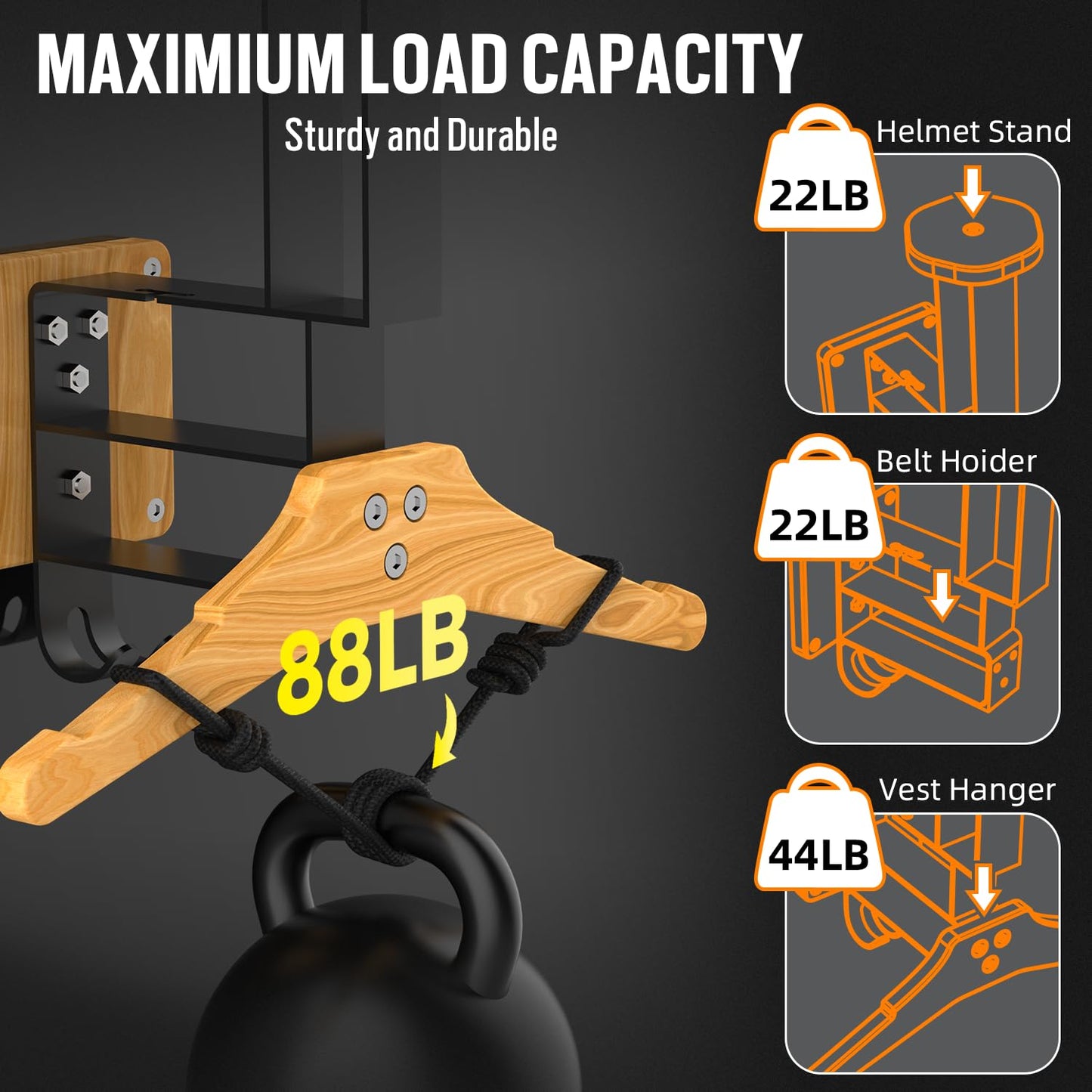 ValuXpro Tactical Gear Stand, Plate Carrier Helmet Stand, Motorcycle Helmet Holder Wall Mount with Hooks,Hanger Rack for Motorcycle Football Cycling Accessories