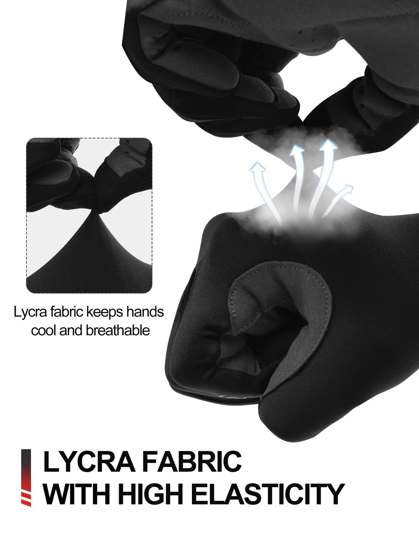 INBIKE Breathable Full Finger Bike Gloves for Men Women, Gel Pad Cycling Touchscreen Mountain Biking Gloves, Reflective Anti-Slip Workout Bicycle Gloves Black XX-Large