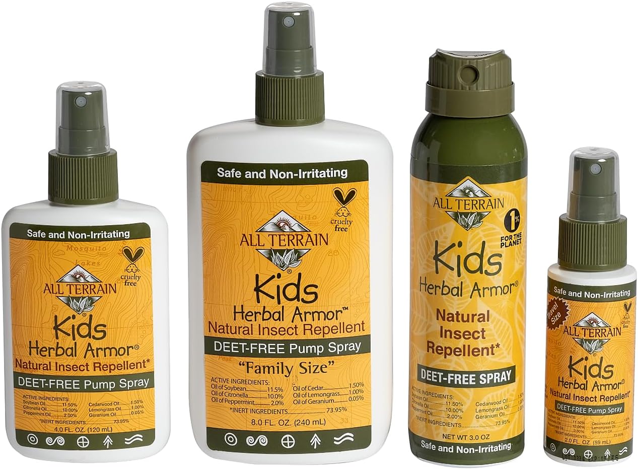 Kids Herbal Armor DEET-Free Pump Spray 4oz. Insect Repellent, Plant-Based and All-Natural Bug Repellent, Safe for Family and Pets, Mosquito and Bug Protection