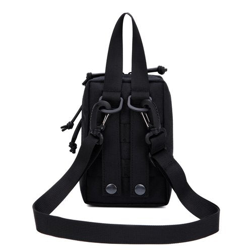 Tactical Reflective Molle Admin Pouch, Molle General Purpose Pouch EDC Molle Utility Tool Pouch Organizer Bag Modular Pouches Cummerbund Belt Pouch with Patch (1 pcs Vertical Black with Patch)