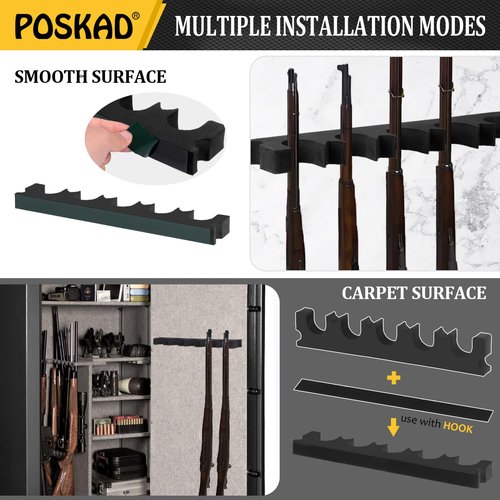 Poskad Foam Gun Rack,Rifle Rack,Gun Rest,Magnetic Barrel Rest for Gun Safe Organizer,Indoor & Outdoor Gun Racks,Gun Safe Accessories,Gifts for Hunters(2 Pack)