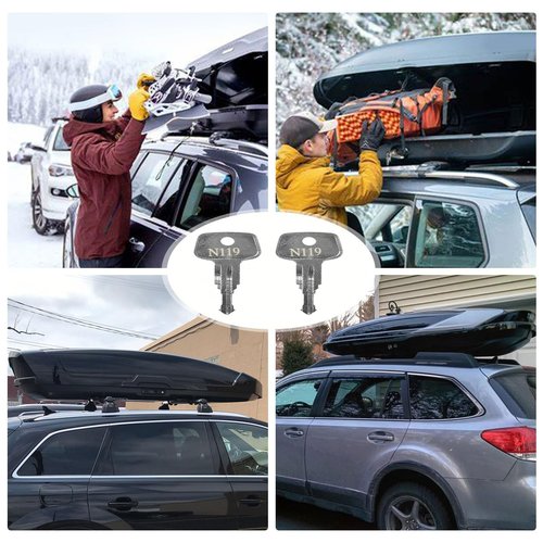 Hugexpen N119 Key Replacement for Thule Rack Core, Key Cylinder for Bike Rack Lock, Roof Cargo Lock, Roof Rack Locks, Cross Bars, Towers, Ski Rack Etc