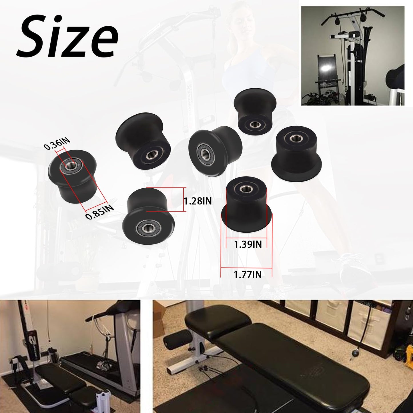 7Pcs Sliding Seat Bracket Rollers Compatible with Home Gym Rolling Seats for Bowflex Series Models(for Blaze, Classic, Elite, Motivator2, Pr1000, Sport, Conquest, Ultimate2, Schwinn Comp, Revolution)