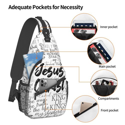 ROSIHODE Jesus Sling Bag, Fashion Crossbody Backpack Shoulder Bag Chest Bag for Men Women Hiking Travel