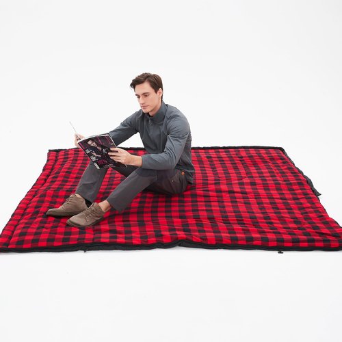 PO PO BEAR Zero Degree Sleeping Bag for Adults 100% Cotton Flannel Tall and Big (Black, 84" x 40" Left Zip)