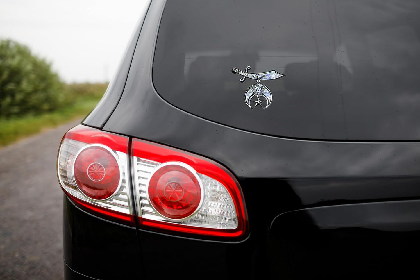 Elektroplate Shriner Metallic Silver Reflective Decal Sticker (3.6" x 3") | Premium Glossy All Weather Vinyl for Car, Water Bottle, Laptop, Tablet, Cooler, Bumper, Phone | Made in The USA