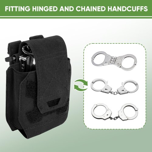 NEXT STATION MOLLE Handcuff Case - Fits Multiple Cuffs, Quick Release Pouch for Duty Belt & Tactical Vest