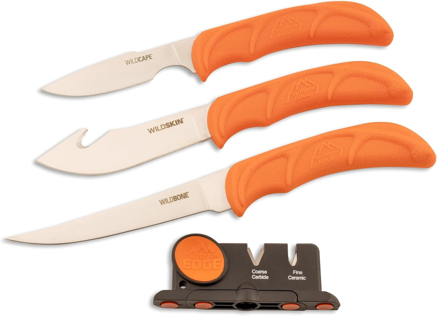 OUTDOOR EDGE WildPak, 8-Piece Field to Freezer Hunting & Game Processing Knife Set with Caping Knife, Gut-Hook Skinner, Boning/Fillet Knife, Wood/Bone Saw, Spreader, Gloves, and Hard-Side Carry Case