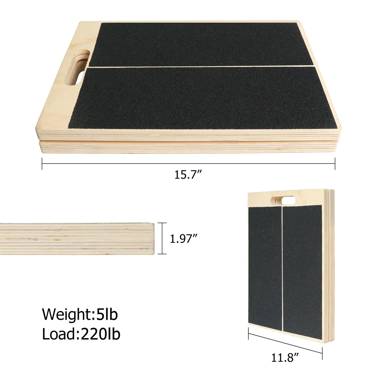 AURGOD Calf Stretcher Portable Wooden Slant Board for Calf Stretching, 5 Adjustable Angles Incline Board, Load 220 lbs Physical Therapy Equipment for Squats, Exercise, and Leg