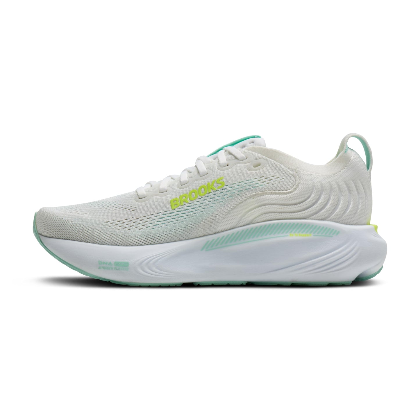 Brooks Women’s Adrenaline GTS 25 Supportive Running & Walking Shoe - White/Nightlife/Yucca - 5.5 Medium