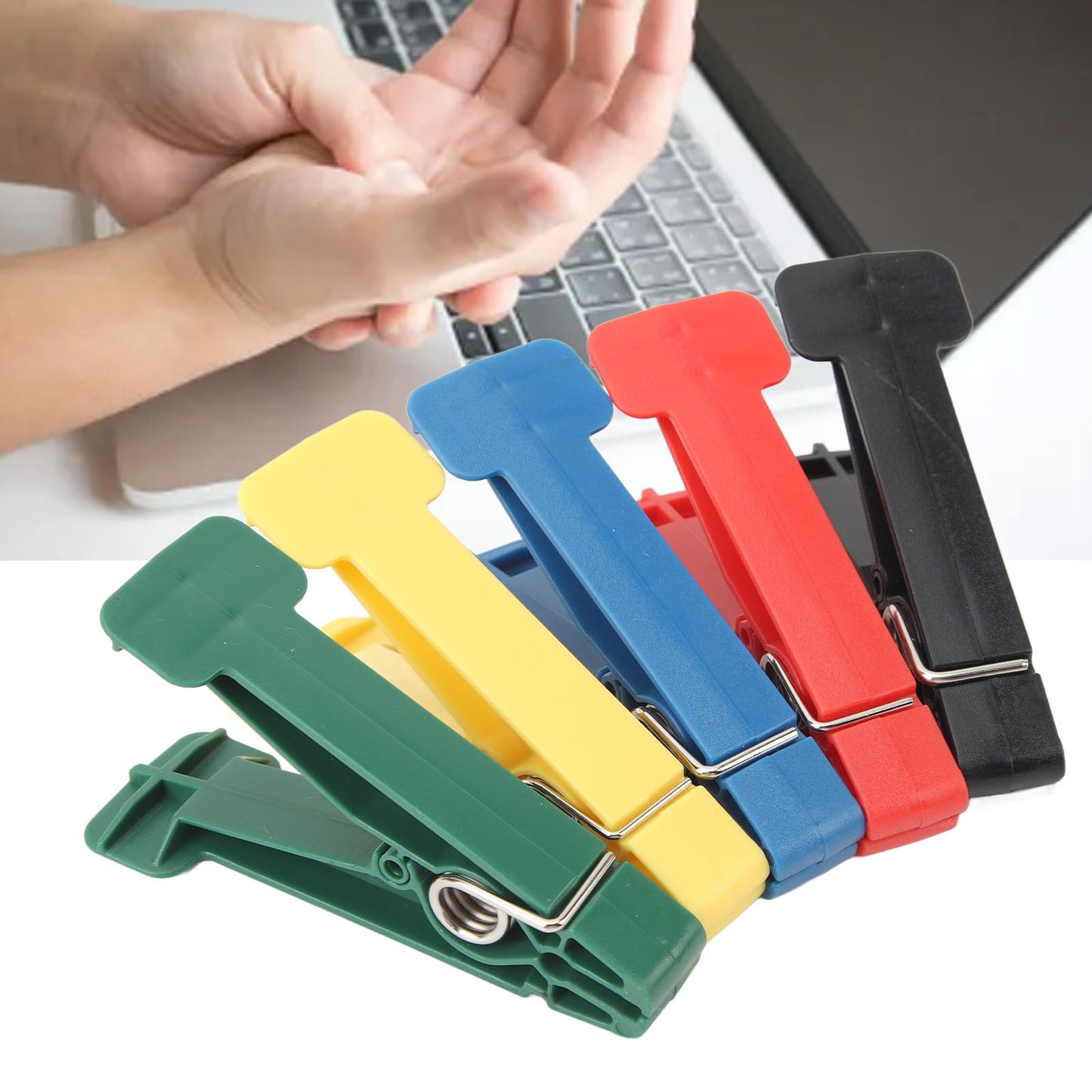 5PCS Pinch Clips, Different Strength Levels Graded Graded Pinch Pin Exerciser, Improved Grip Metal Springs for Hand Therapy