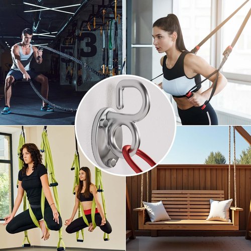 Awexilup 2 Pack Resistance Band Wall Anchors, Heavy Duty Wall Mounted Workout Hooking, Suspension Straps Stretching Band Hooks for Home Gym Strength Training