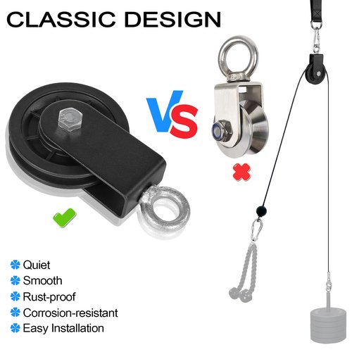 Cable Pulley Rotation Traction Wheel 3.54in/90mm Silence Smooth Detachable 360 Rotation for Pulley System DIY Attachment Lifting Blocks Gym Equipment,Hoists,Ladder Lift,Clothesline,DIY Home Projects